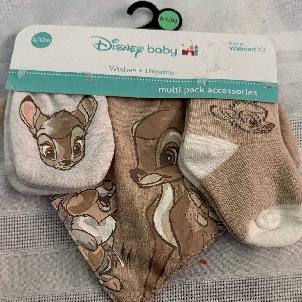 Disney Baby Bambi Tan and White Accessories Set